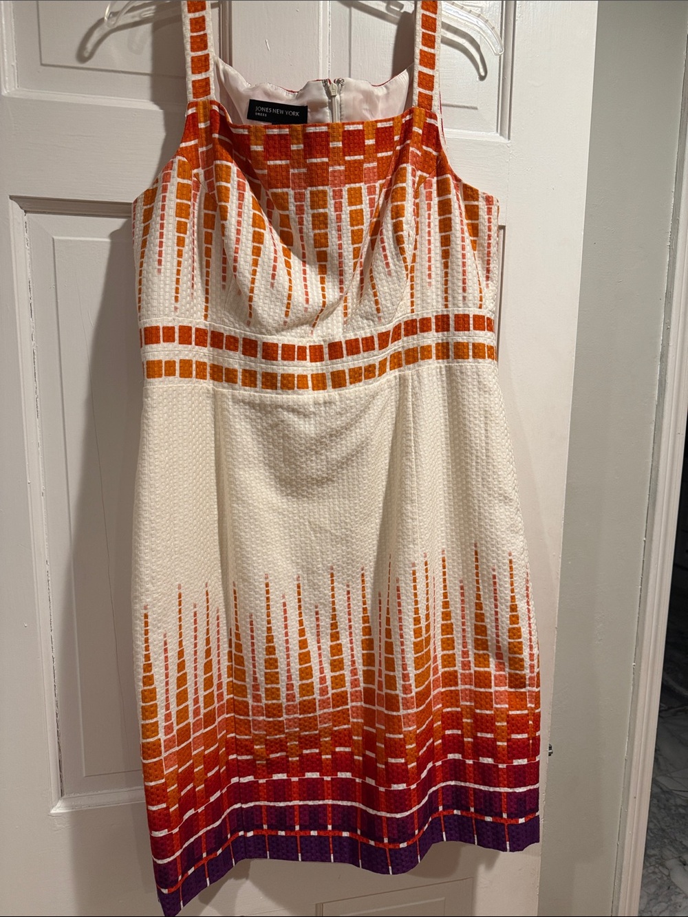 Jones New York Orange and Purple Gradient Sleeveless Mini Dress